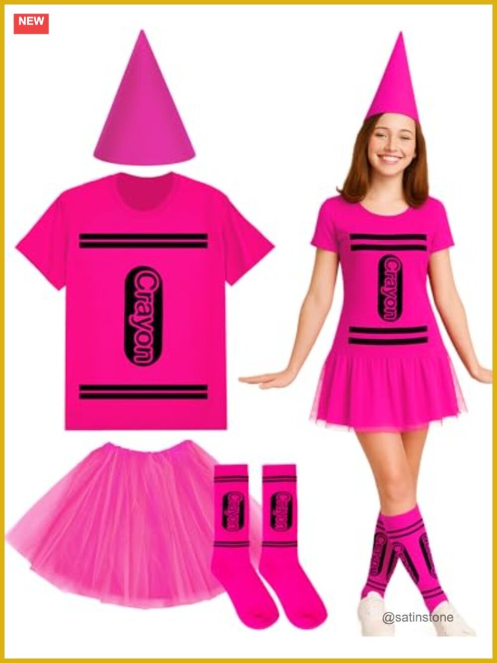 Halloween Crayon Costume Set Women Cosplay